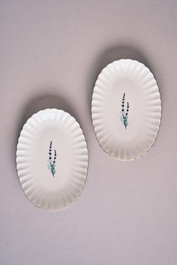 Hermia Juego de fuentes de porcelana Multicolor (2 piezas) 28 x 19 cm